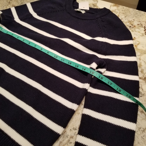 🆕️ J. Crew Chunky Navy Striped Sweater - Picture 2 of 5
